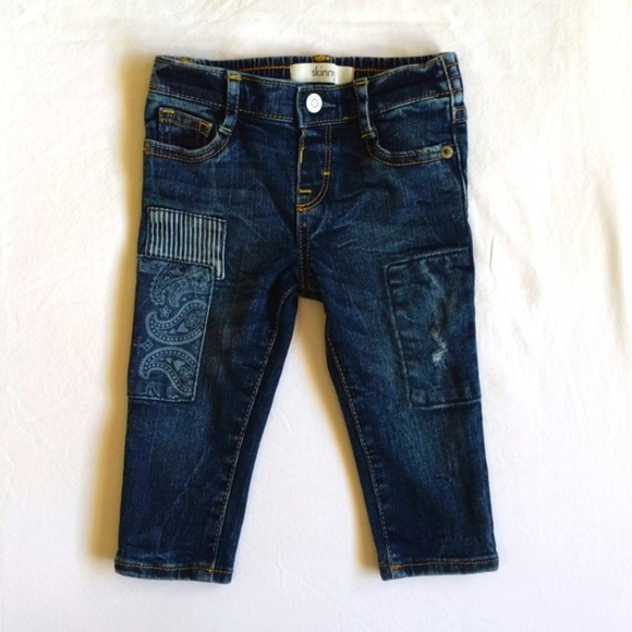 gymboree skinny patchwork denim jeans 18 months baby girl - Picture 1 of 7